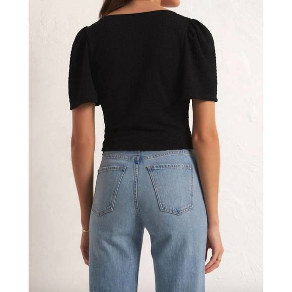 NEW Z SUPPLY maxine knit top in black - Picture 6 of 7